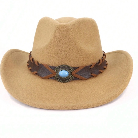 Western Braided Vegan Leather Cowboy hat - Picture 4 of 7